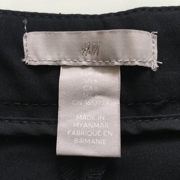 H&M Pants Womens 6 Dress Pants Trouser Slit Sides Pockets Ankle Length Black - Picture 11 of 13